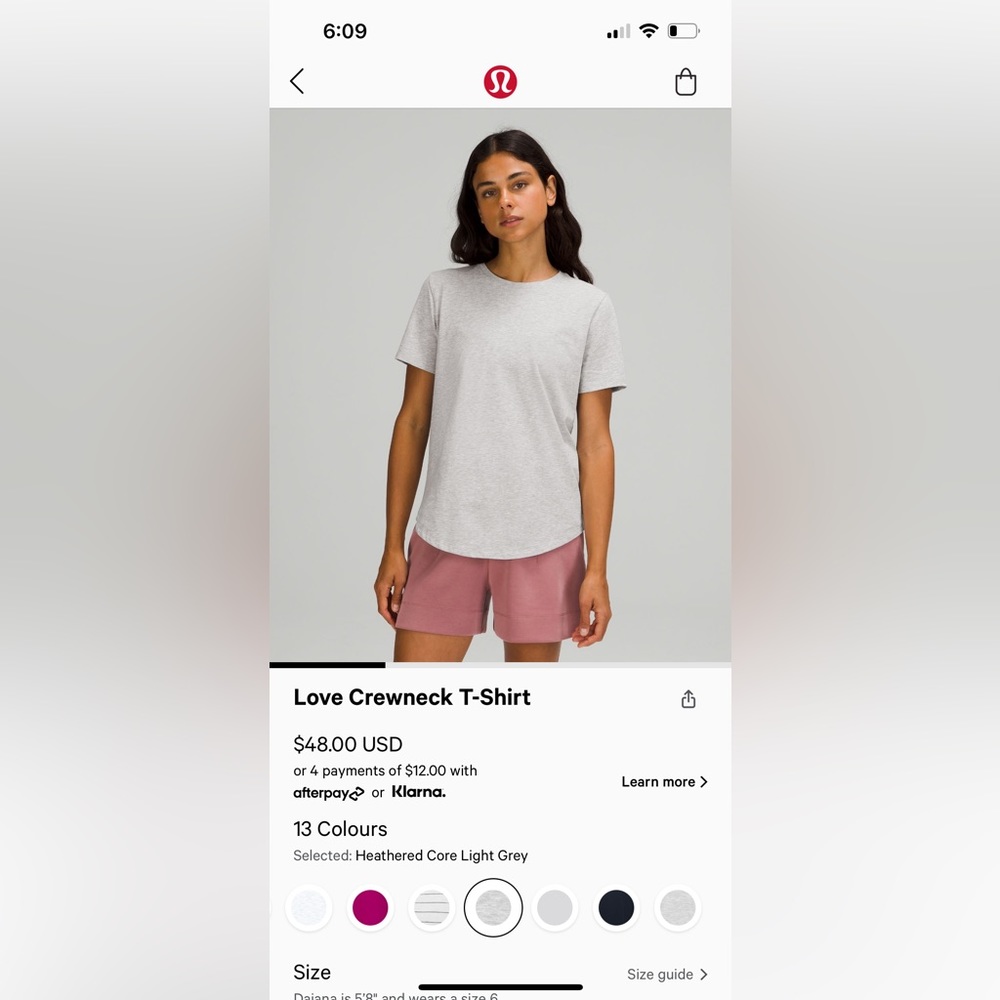 Lululemon T-shirt size 4